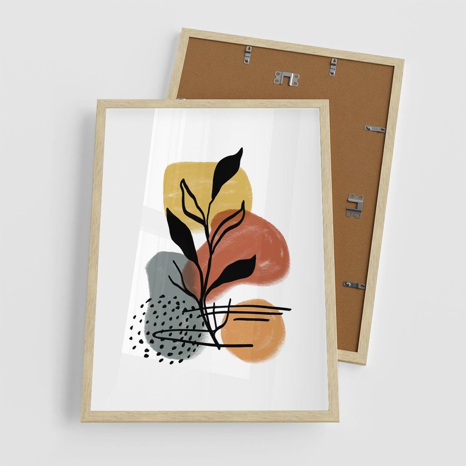 Plakat w ramie 50x70 - Energetyczne Refleksje - abstrakcja, sztuka nowoczesna - rama drewno