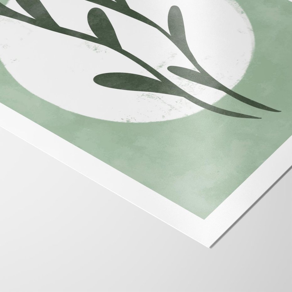 Plakat bez ramy 21x30 - Kształty Zielonego Ukojenia - zielony plakat, roślinne motywy