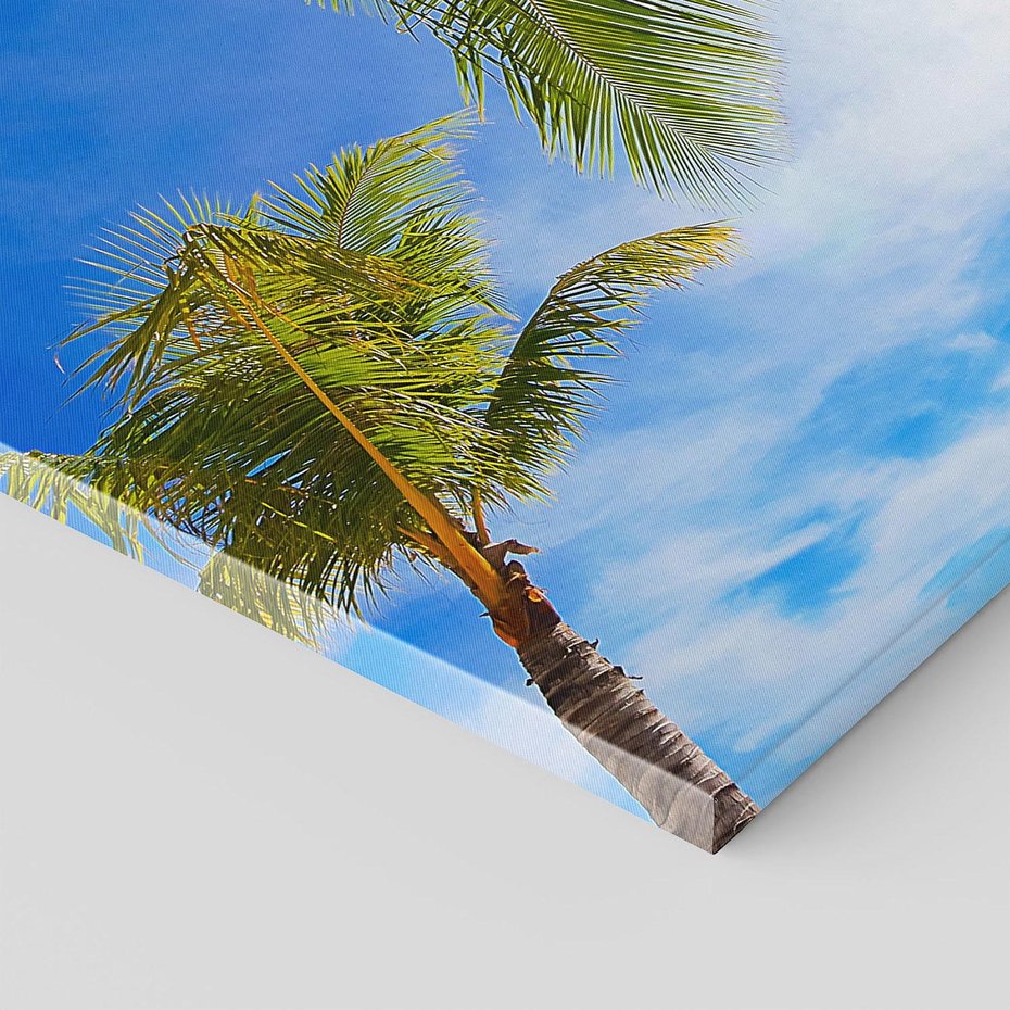 Obraz na płótnie 120x80 - Tropikalne palmy nad oceanem - palmy, ocean