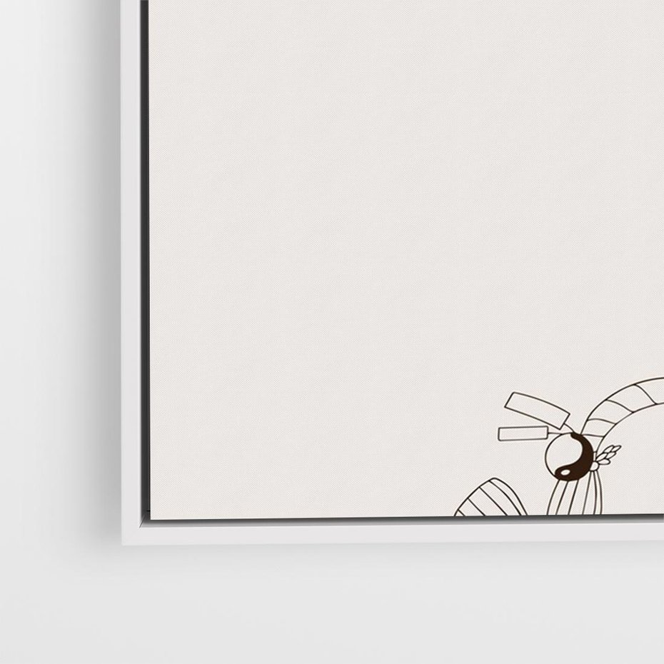 Obraz w ramie 70x50 - Orientalna Harmonia - japandi, japonia - rama biała