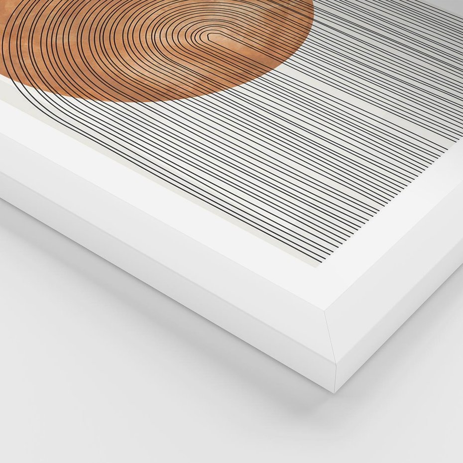 Plakat w ramie 40x50 - Złote Akcenty - nowoczesna sztuka, modern - rama biała