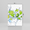 Obraz na płótnie 80x120 - Świeżość limonki i błękity wody - limonka, woda