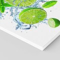 Obraz na płótnie 60x60 - Świeżość limonek w wodzie - limonki, woda