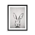 Plakat w ramie 30x40 - Szkicowany królik w grafice - szkic, królik - rama czarna