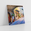 Obraz na płótnie 80x80 - Kwiecista uliczka - uliczka, miasto