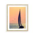 Plakat w ramie 40x50 - Żaglówka na Horyzoncie - żaglówka, jacht - rama drewno