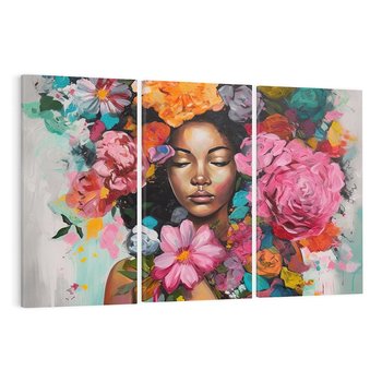 Obraz na płótnie 120x80 - Z Głową w Kwiatach - obraz olejny, sztuka nowoczesna