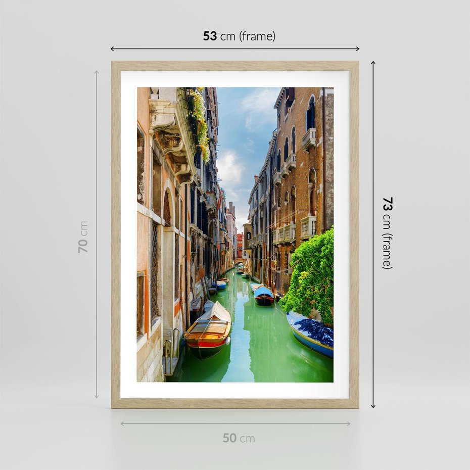 Plakat w ramie 50x70 - Wenecja: romantyczne miasto wodnych dróg - Wenecja, Włochy - rama drewno