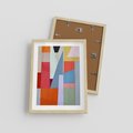Plakat w ramie 30x40 - Migotliwe Nastroje Kształtów - różne geometryczne formy, olejny obraz - rama drewno