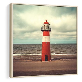 Obraz w ramie 50x50 - Retro Urok Morza - fotografia w stylu retro, vintage - rama drewno