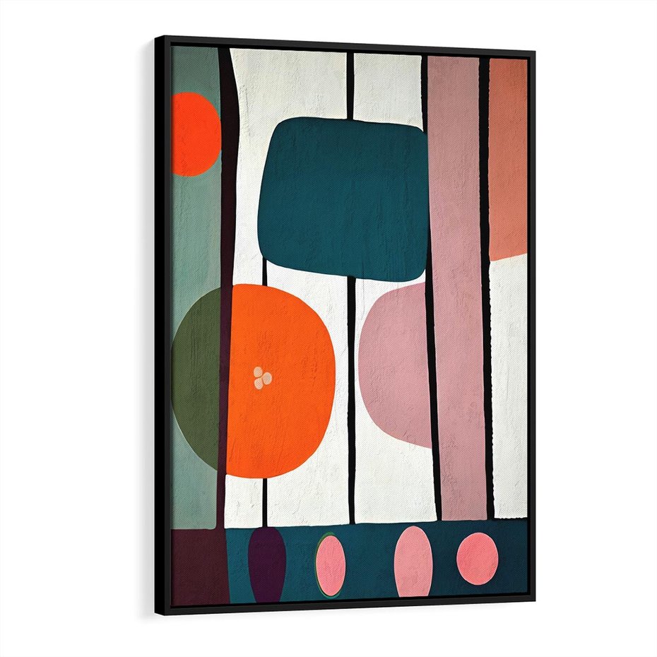 Obraz w ramie 70x100 - Migotliwa Aura Serca - abstrakcyjny obraz olejny, dziwne formy - rama czarna