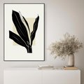 Obraz w ramie 50x70 - Harmonia liści - minimalistyczny obraz, szkic - rama czarna
