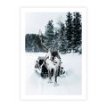 Plakat bez ramy 40x50 - Świąteczna Przygoda - renifer, śnieg