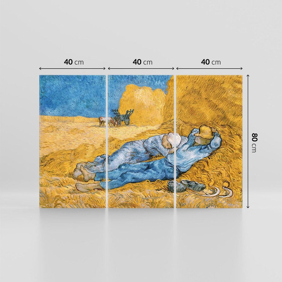 Obraz na płótnie 120x80 - "The Siesta " (1890) Vincent van Gogh - Reprodukcja - reprodukcja, obraz na płótnie