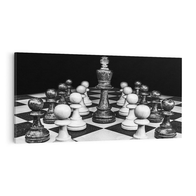 Obraz na płótnie 100x50 - Wzruszający Taniec na Szachownicys - szachy, gra