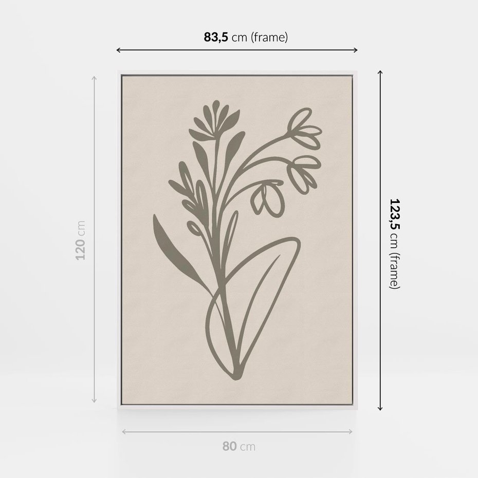 Obraz w ramie 80x120 - Kwiatowe Spektrum - nowoczesny plakat, subtelna sztuka - rama biała