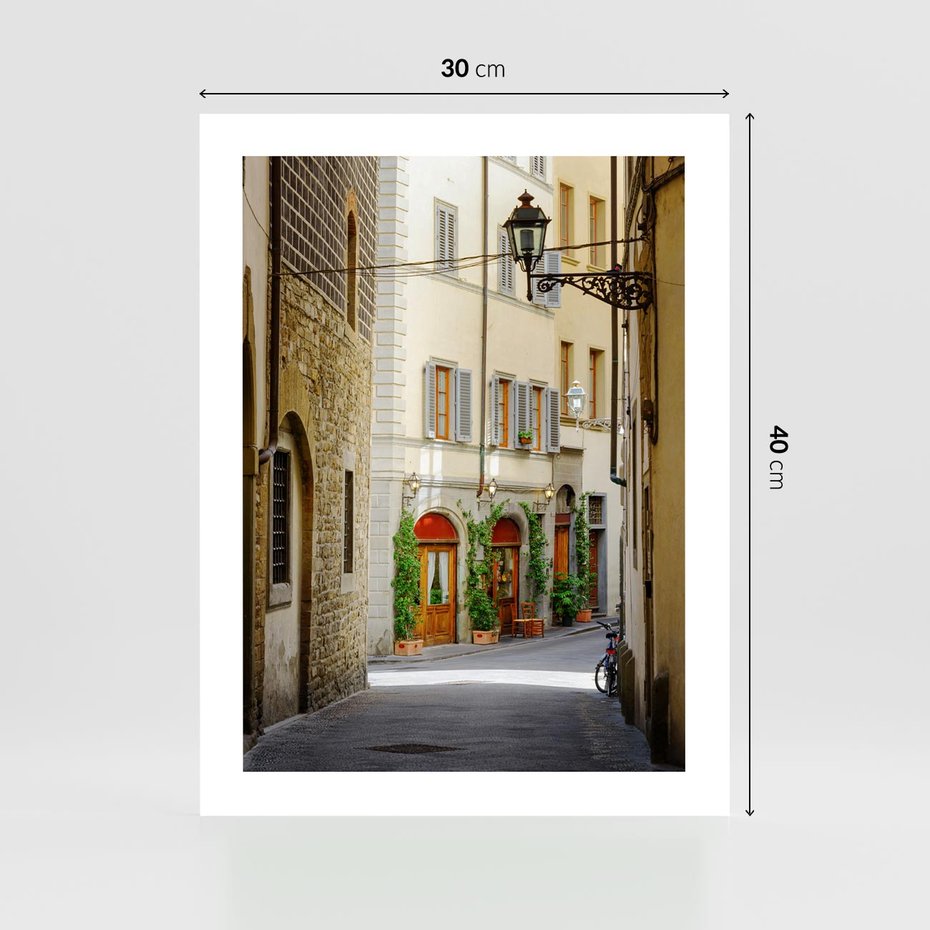 Plakat bez ramy 30x40 - Uliczka: perspektywa miejskiego krajobrazu - uliczka, perspektywa