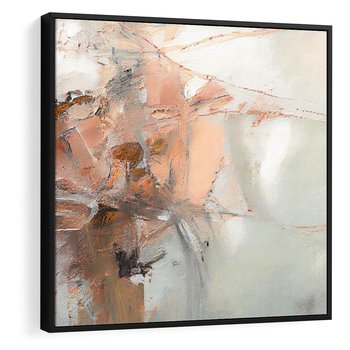 Obraz w ramie 50x50 - Taniec księżycowego pyłu - abstrakcja, tekstury farb - rama czarna