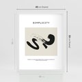 Plakat w ramie 40x50 - Prostota w kształcie - abstrakcja, maźnięcie farbą - rama biała