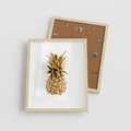 Plakat w ramie 40x50 - Ekskluzywny Akcent - złoty, ananas - rama drewno