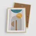 Plakat w ramie 50x70 - Wewnętrzne Labirynty Form - styl mid century, nowoczesna sztuka - rama drewno