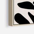 Obraz w ramie 50x50 - Wibracje Akwarelowych Ścieżek - abstrakcyjny minimalistyczna kwiat, czarno biały plakat - rama drewno