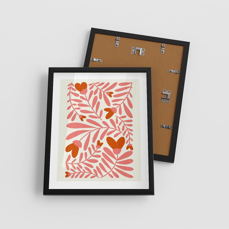 Plakat w ramie 40x50 - Taniec komplementarnych barw - kwiaty, pastelowe kolory - rama czarna