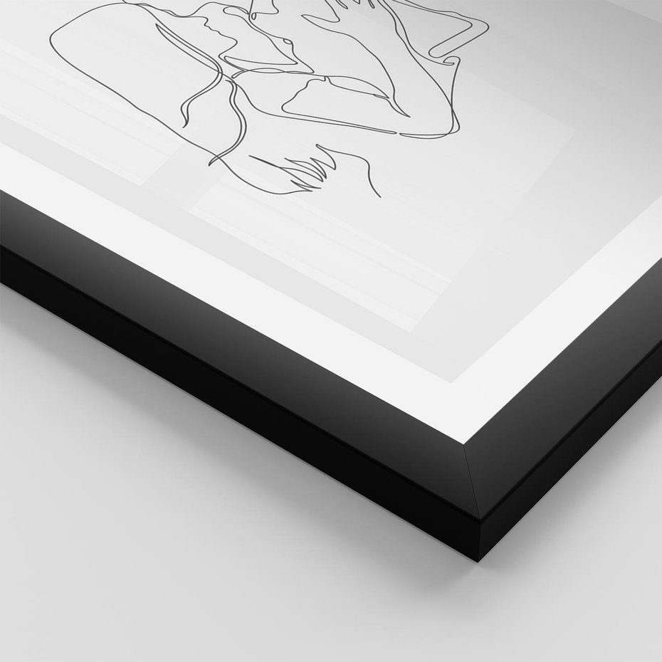 Plakat w ramie 30x40 - Bezgraniczne Przenikanie - para zakochanych, kobieta i mężczyzna - rama czarna