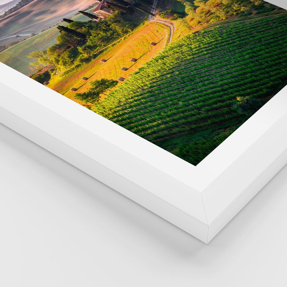 Plakat w ramie 30x40 - Pejzaż w perspektywie - pejzaż, perspektywa - rama biała