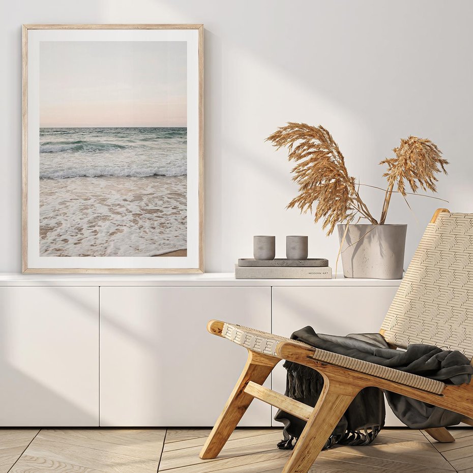 Plakat w ramie 30x40 - Krajobraz Morza i Fal - morze, fale - rama drewno