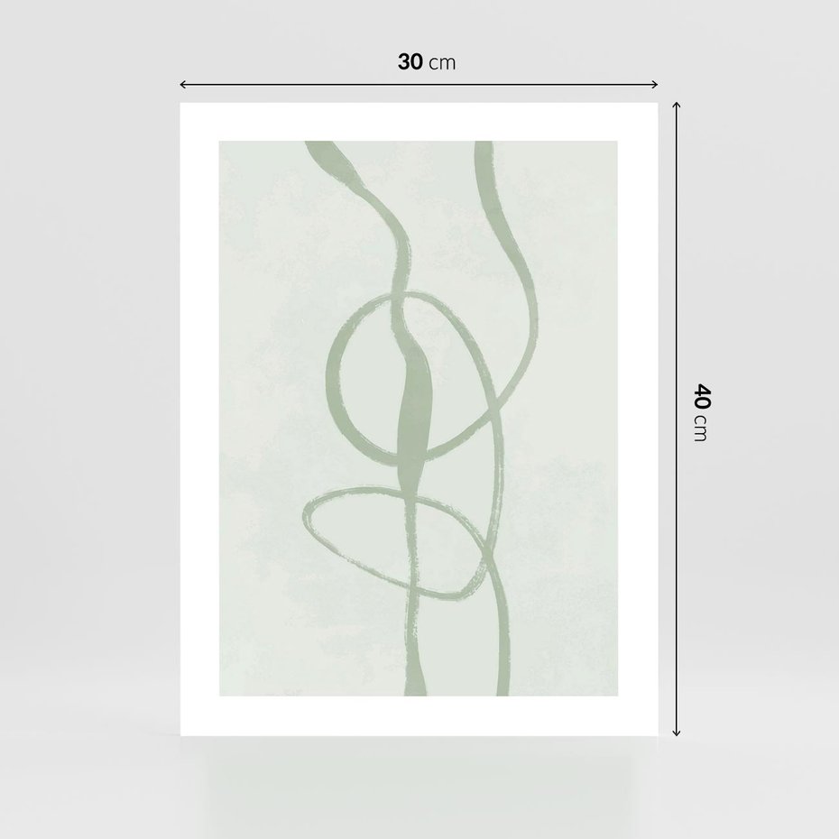 Plakat bez ramy 30x40 - Zieleń Wewnętrznej Harmonii - zielona abstrakcja, zgaszona zieleń