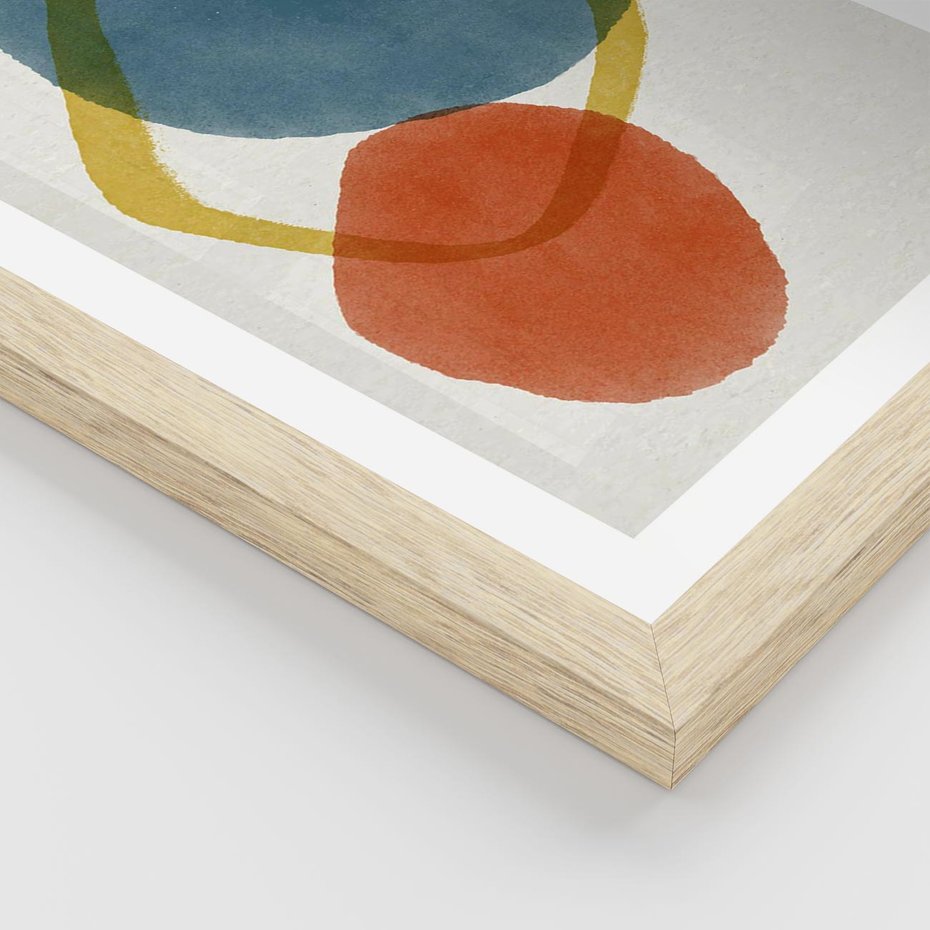 Plakat w ramie 40x50 - Modernistyczna Abstrakcja: Kolorowe Plamy - abstrakcja, modern - rama drewno