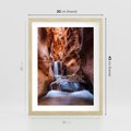 Plakat w ramie 30x40 - Tajemniczy świat jaskini i wodospadu - jaskinia, wodospad - rama drewno