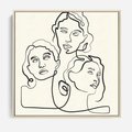Obraz w ramie 80x80 - Trzy Kobiety - 3 kobiety, antyczny posag - rama drewno