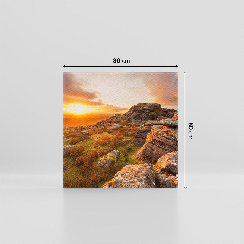 Obraz na płótnie 80x80 - Skały oplątane słońcem - skały, słońce