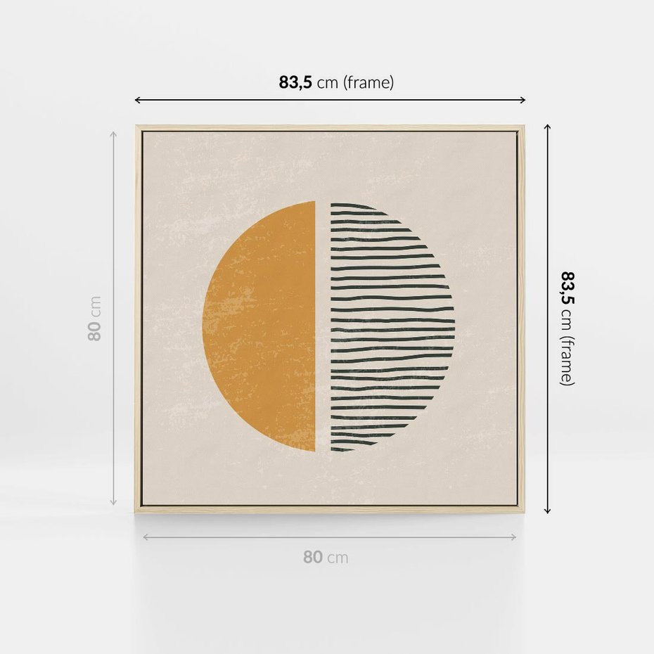 Obraz w ramie 80x80 - Kształty Nowych Granic - nowoczesna sztuka, minimalizm - rama drewno