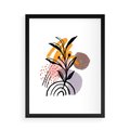 Plakat w ramie 50x70 - Migocące Bezgraniczności - abstrakcyjna sztuka, liść monstery - rama czarna