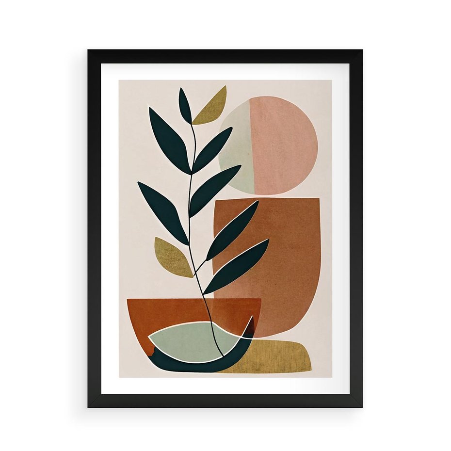 Plakat w ramie 50x70 - Boho Taniec Stylu - boho obraz, abstrakcja - rama czarna