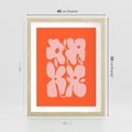 Plakat w ramie 40x50 - Taniec Abstrakcji - kwiaty, energetyczne pomarańczowe tłó - rama drewno