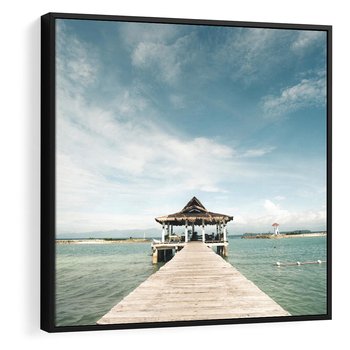 Obraz w ramie 50x50 - Magia Morza i Piękno Plaży - Hawaje, morze - rama czarna