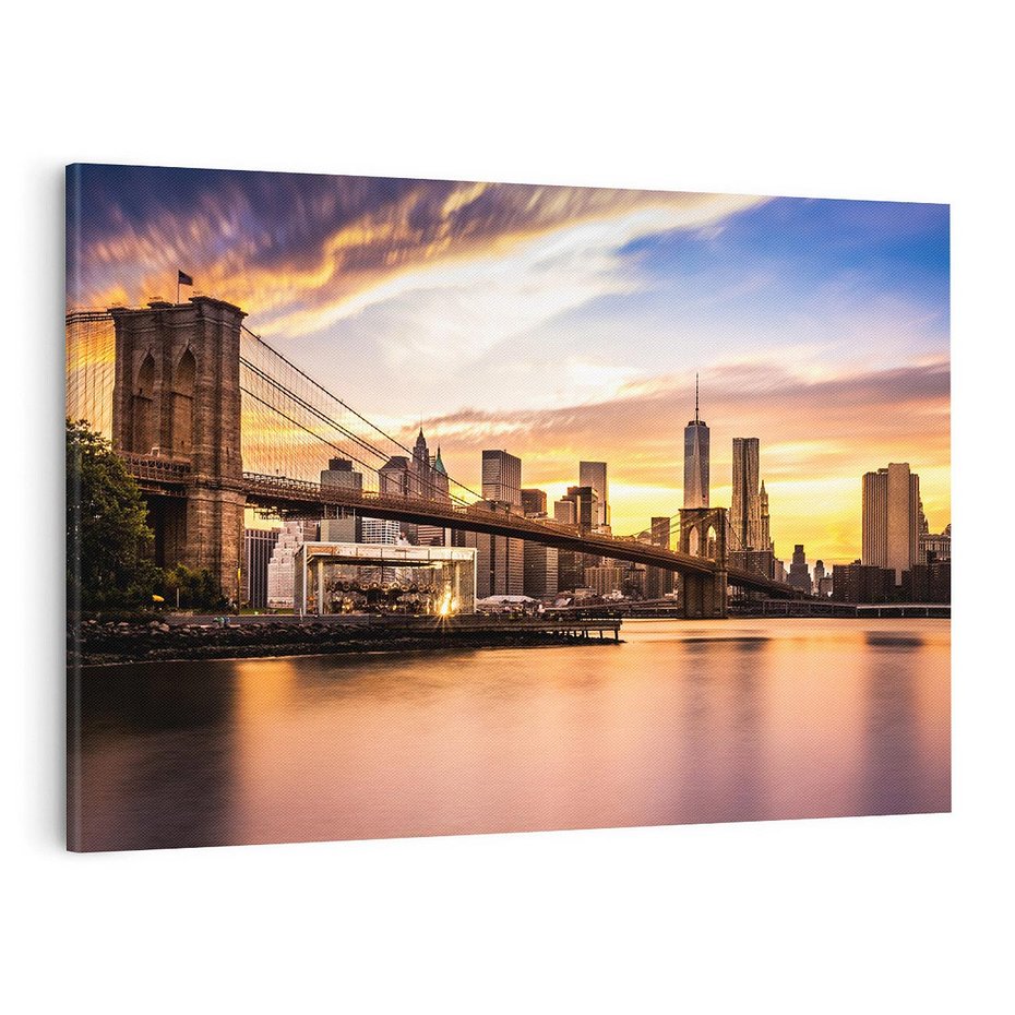 Obraz na płótnie 70x50 - Manhattan Nights: Most w Nowym Jorku - most, Nowy Jork