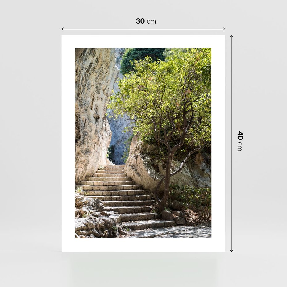 Plakat bez ramy 30x40 - Krok po kroku do celu - schody, perspektywa