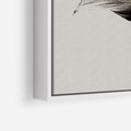 Obraz w ramie 70x50 - Szepczący Liść - szkic, czarno biały - rama biała