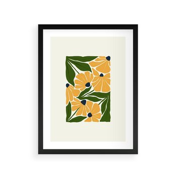 Plakat w ramie 40x50 - Świetliste Kwiaty Natury - kwiaty, nowoczesna grafika - rama czarna