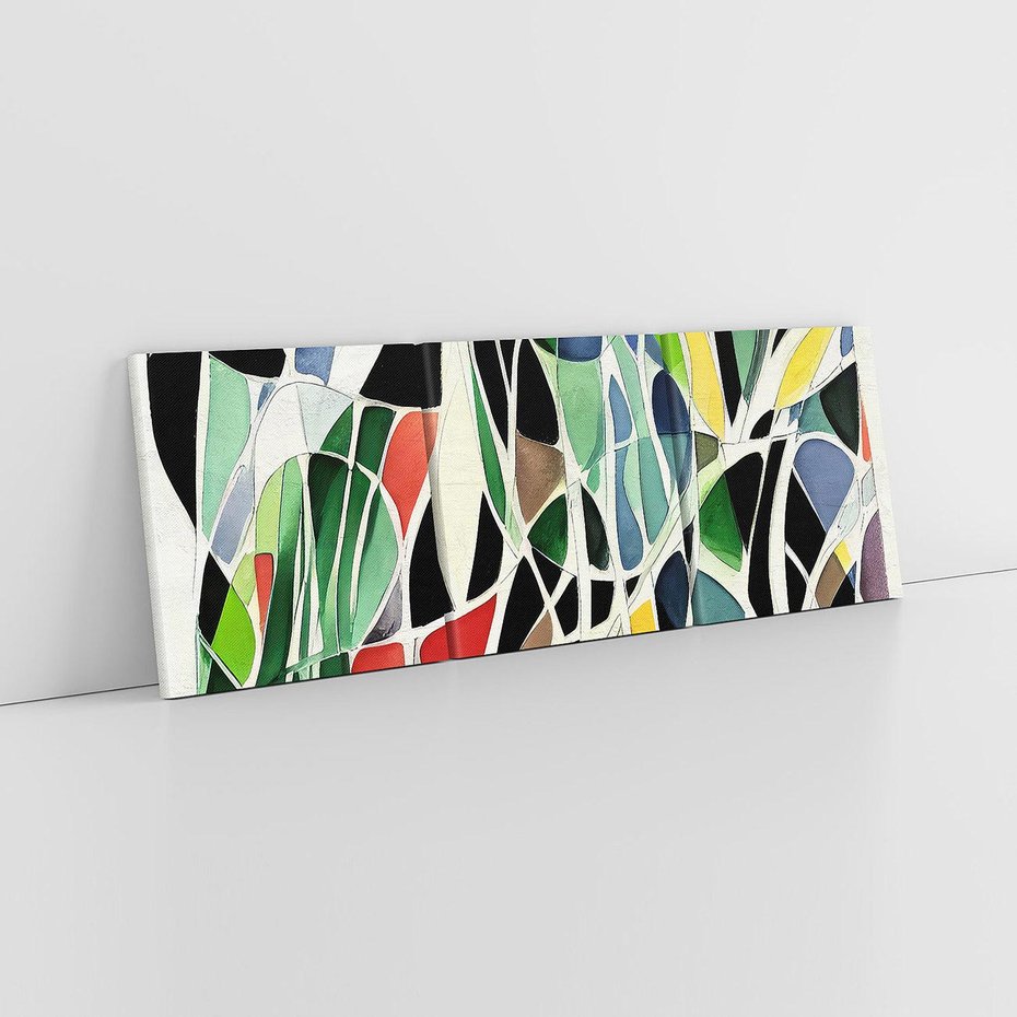 Obraz na płótnie 150x50 - Taniec Plam i Kształtów - abstrakcyjny akwarelowy obraz, plamy