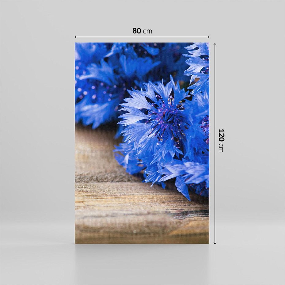 Obraz na płótnie 80x120 - Kwiatowy niebieski: Subtelność natury - kwiaty, niebieski