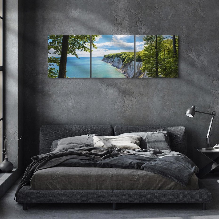 Obraz na płótnie 120x40 - Morze: siła skał na brzegu" - morze, skały