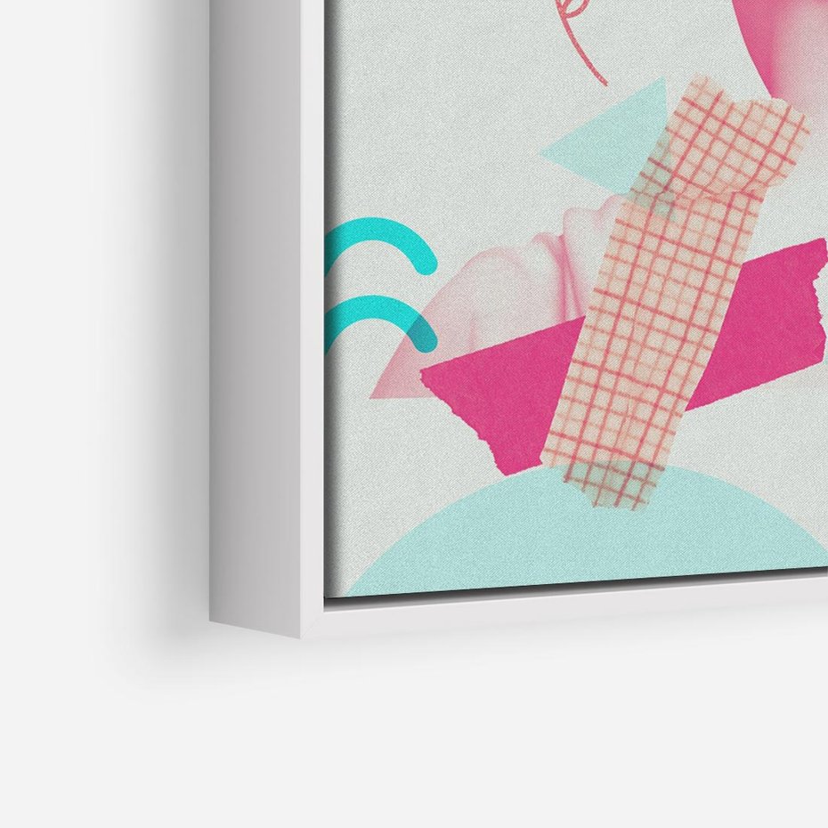 Obraz w ramie 80x80 - Sztuka w Różach - nowoczesna sztuka, kolaż ze zdjęć - rama biała