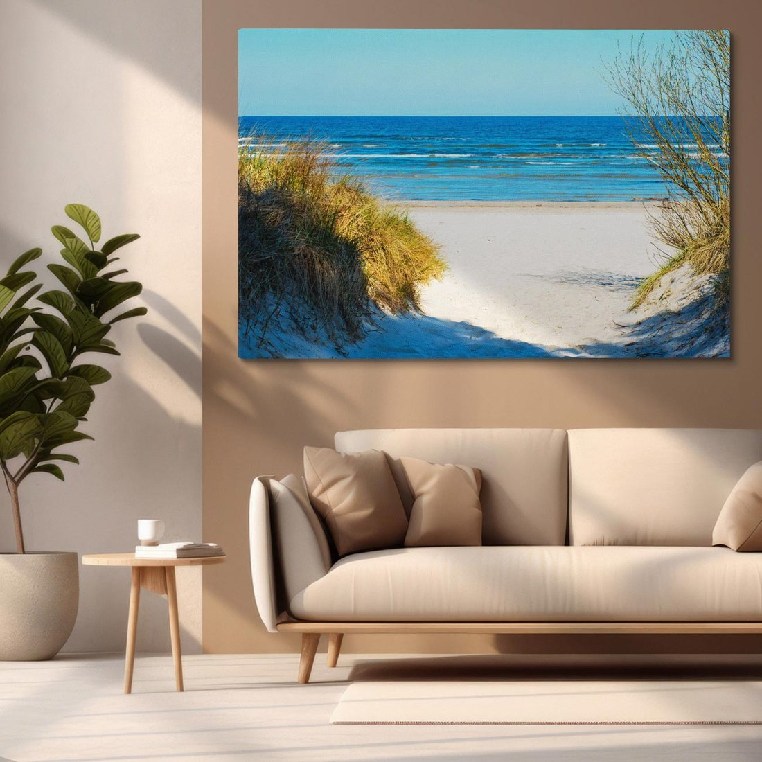 Obraz na płótnie 100x70 - Spokój nad brzegiem morza - plaża, morze