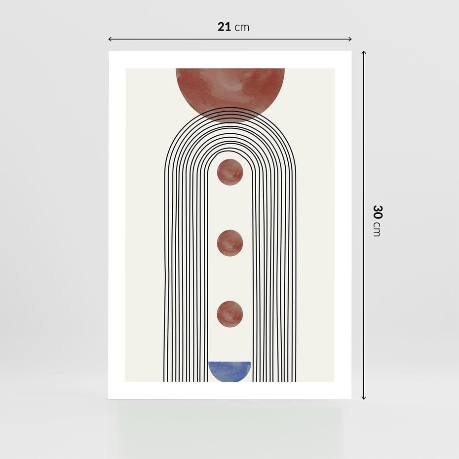 Plakat bez ramy 21x30 - Symfonia Kształtów - nowoczesny plakat, styl midcentury